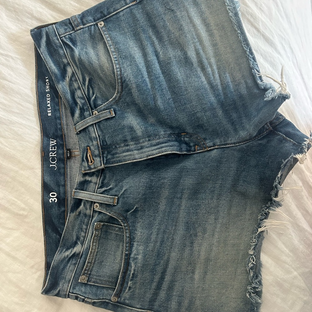 J. Crew Light Blue Frayed Denim Cutoff Shorts